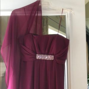 JS Boutique burgundy evening gown